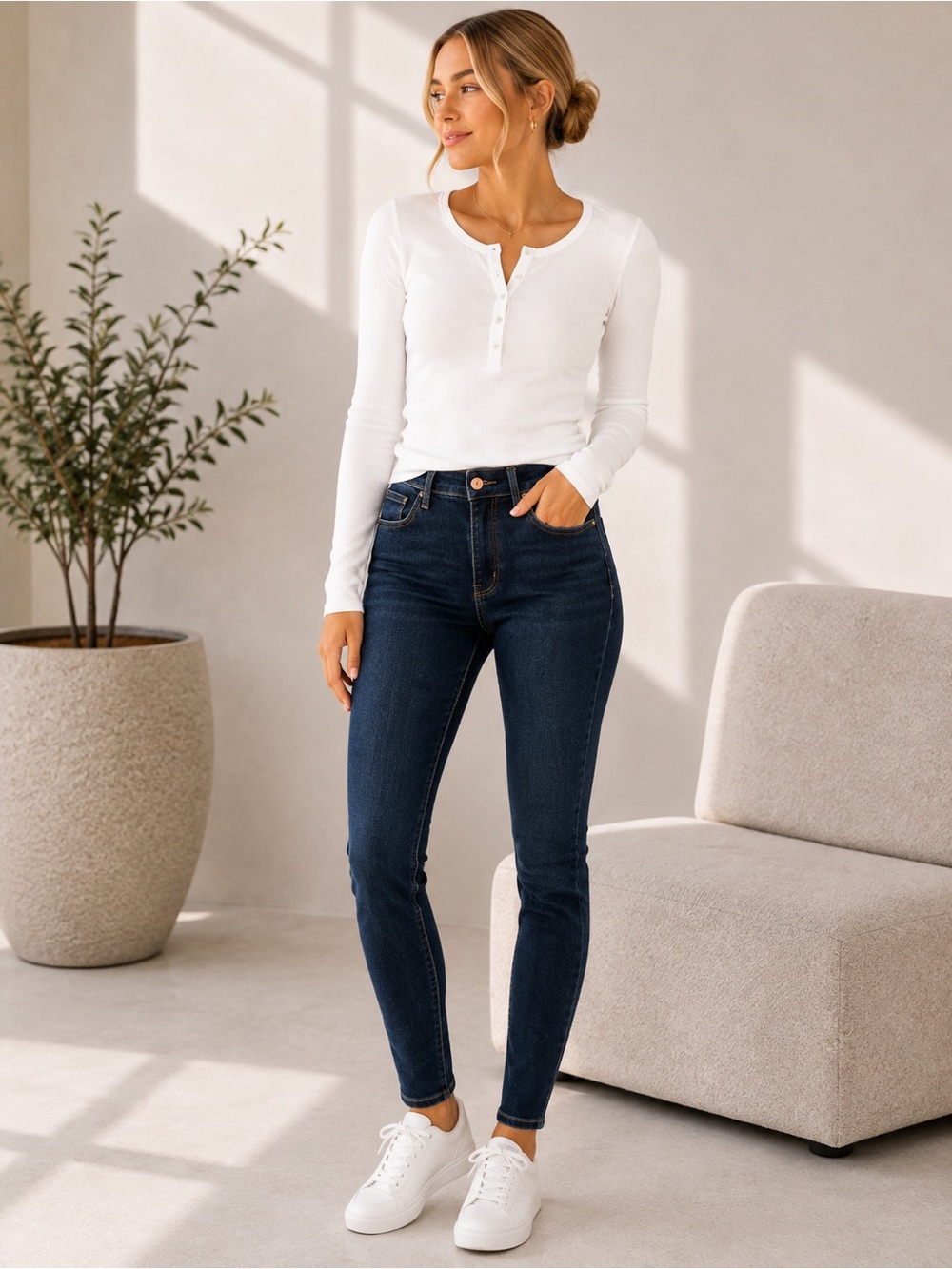 American Eagle Next Level Stretch High Rise Skinny Jeans | Size 4 | Dark Wash